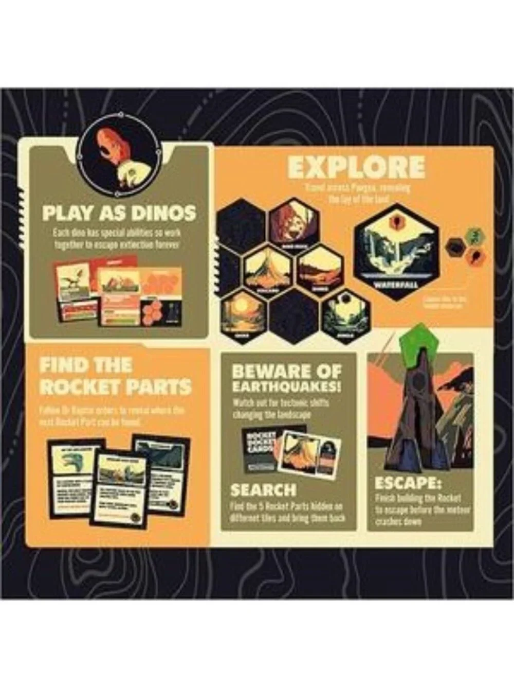 Escaping Extinction Cooperative Board Game For Ages 12+ Solid Roots 4-8 Players